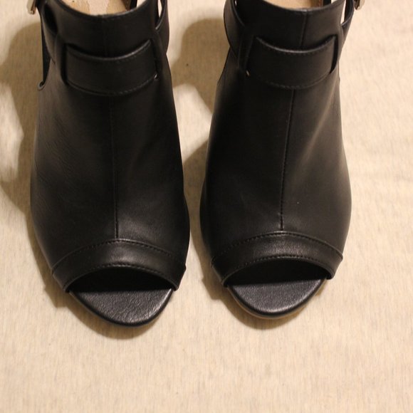 Vintage Black Faux Leather Cork Slingback Heels - Picture 4 of 6